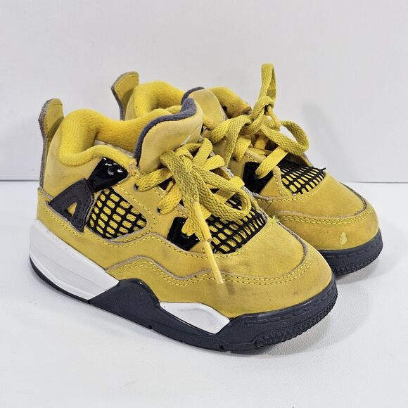 Nike Air Jordan 4 Retro TD 'Lightning' 2021 BQ7670-700 US Size 7C Kids - Picture 1 of 9